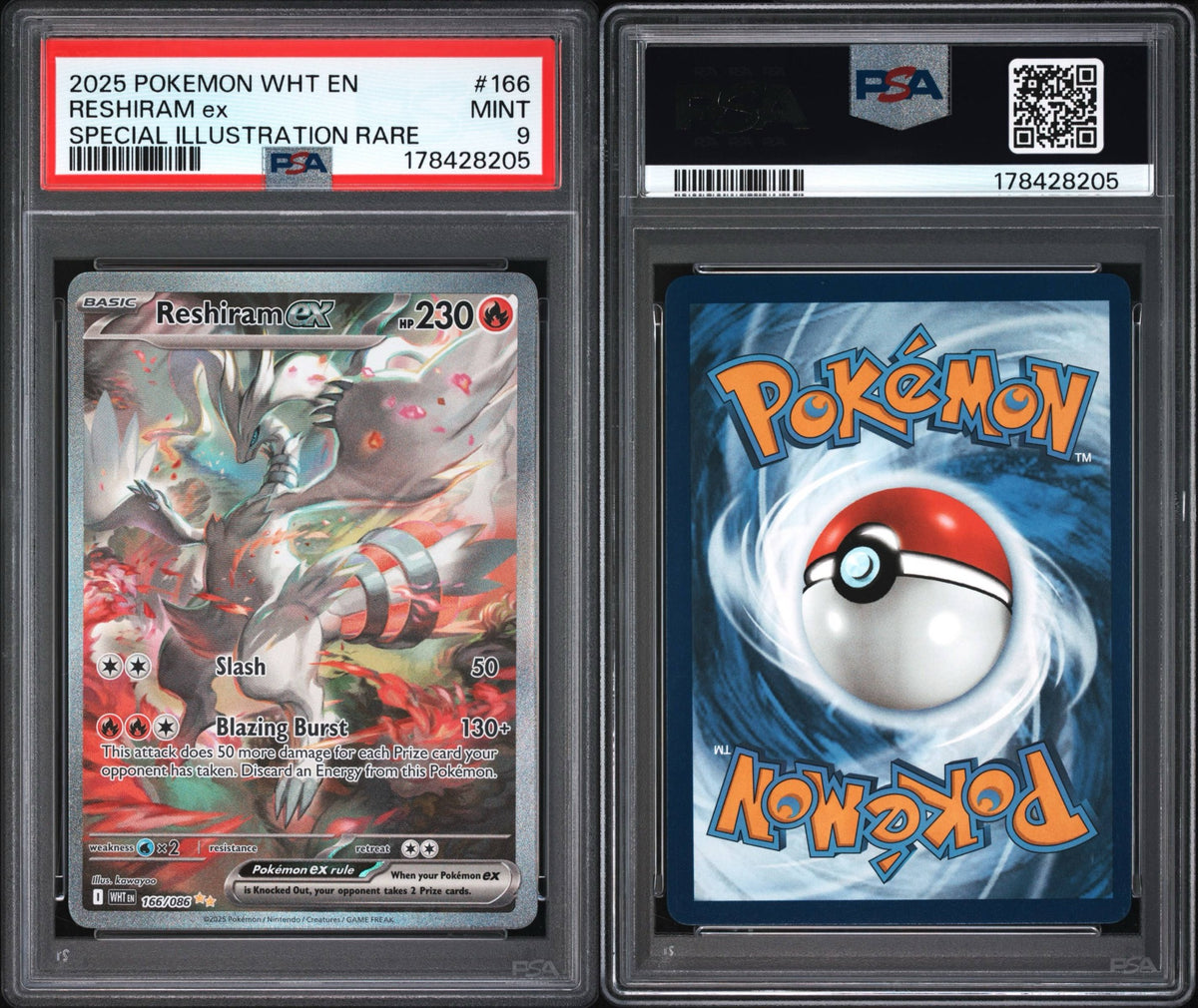 Reshiram #166 PSA 9