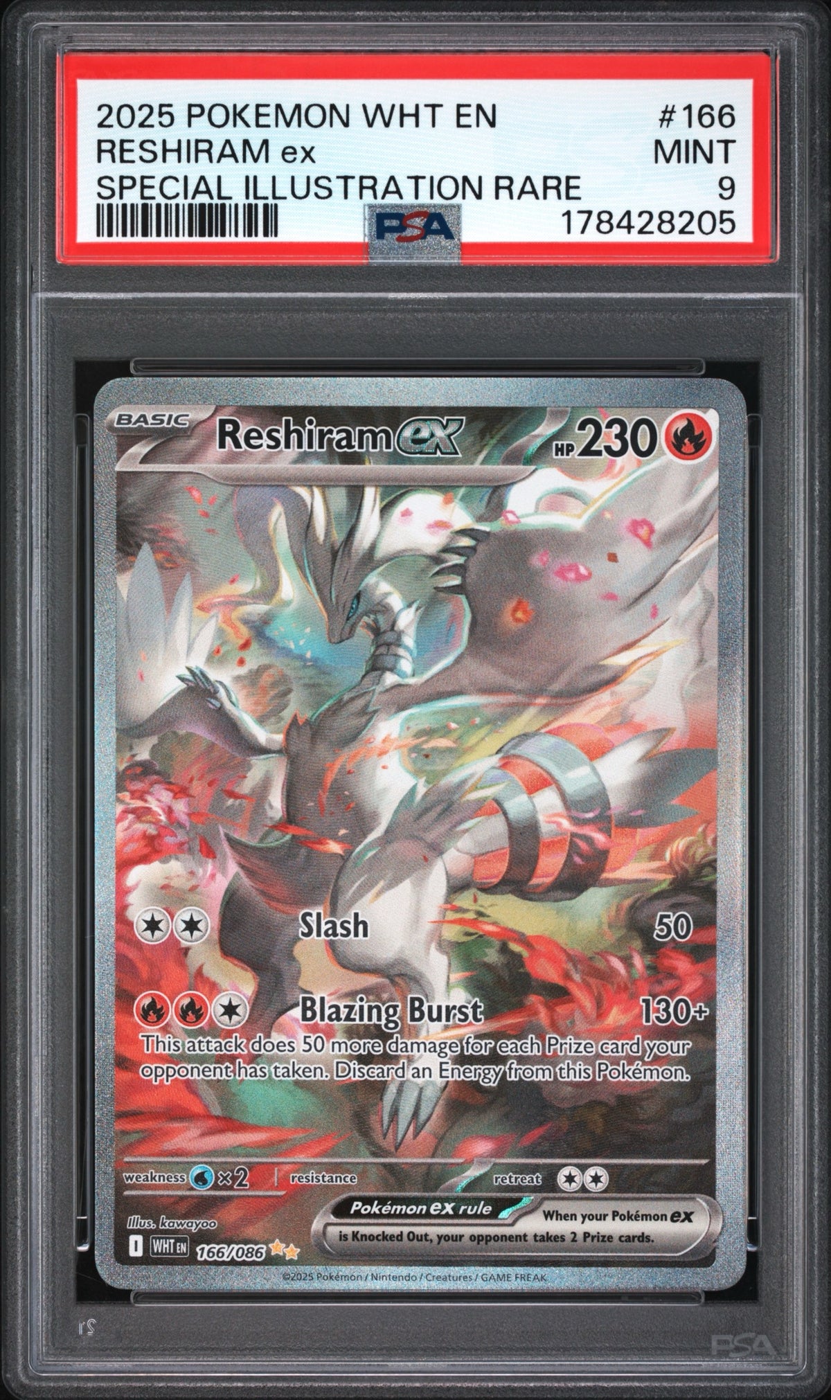 Reshiram #166 PSA 9