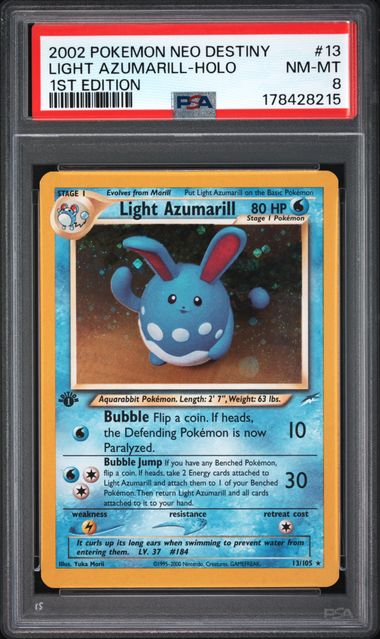 Light azumarill 1st edition #13 PSA 8